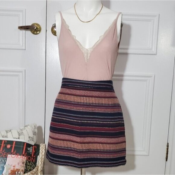 Hollister Bohemian Striped Woven Skirt with Zip- Size Small- NWOT - Picture 1 of 10